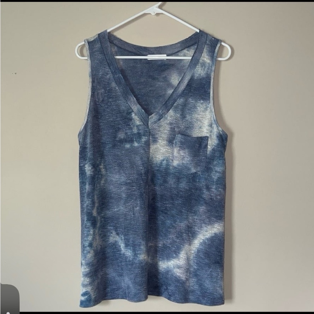 Cherish Navy Tie-Dye Tank Top Medium